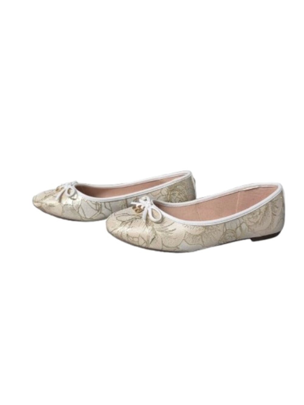 7 Dune London Gold Brocade Ballet Flats